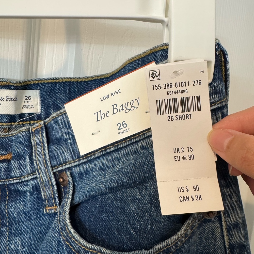 Abercrombie & Fitch Low rise The Baggy jeans size 26 short - Picture 3 of 3
